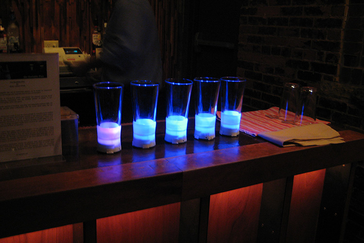 Line of Pint Glasses